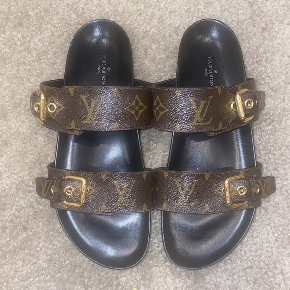 Louis Vuitton Shoes - Louis Vuitton LV Monogram Bom Dia Flat Mule Sandal 37.5